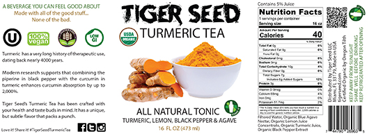 Tumeric Tea Tag Turmeric Tea 9 Pack - Tiger Seed - Beverage Tonics